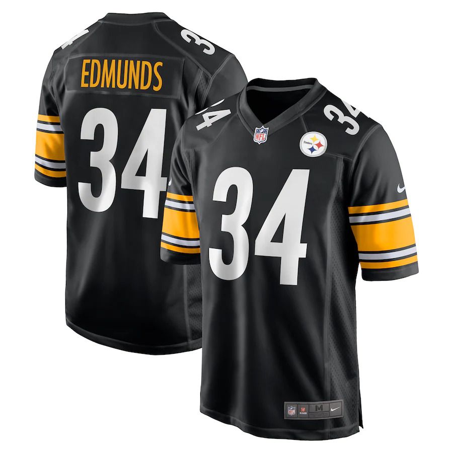 Men Pittsburgh Steelers #34 Terrell Edmunds Nike Black Game NFL Jersey